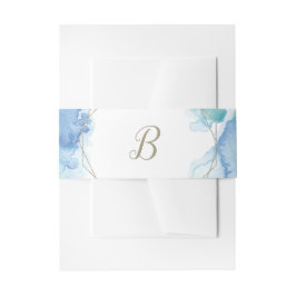 Monografische Hochzeit der geometrischen Wasserfar Einladungsbanderole