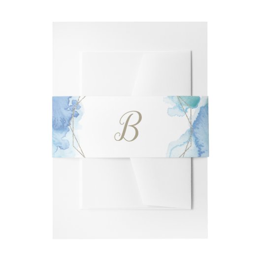 Monografische Hochzeit der geometrischen Wasserfar Einladungsbanderole (Vorderseite Beispiel)