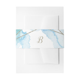 Monografische Hochzeit der geometrischen Wasserfar Einladungsbanderole