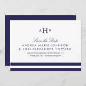 Monografische Hochzeit der Marine speichern das Da Save The Date (Vorne/Hinten)