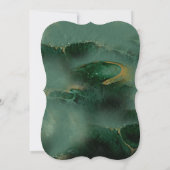 Monografische Hochzeit der modernen grünen Marmorp Einladung (Rückseite)