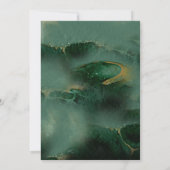 Monografische Hochzeit der modernen grünen Marmorp Einladung (Rückseite)