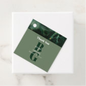 Monografische Hochzeit der modernen grünen Marmorp Geschenkanhänger (Beispiel)