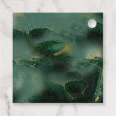 Monografische Hochzeit der modernen grünen Marmorp Geschenkanhänger (Rückseite)