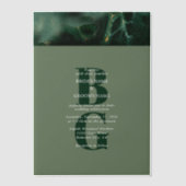 Monografische Hochzeit der modernen grünen Marmorp Pergament Einladungen (Vorderseite)