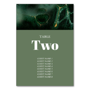 Monografische Hochzeit der modernen grünen Marmorp Tischnummer