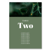 Monografische Hochzeit der modernen grünen Marmorp Tischnummer (Rückseite)