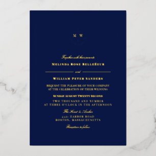 Monografische Hochzeit der Nautischen Marine Folieneinladung