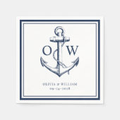 Monografische Hochzeit der Nautischen Navy Serviette (Vorderseite)