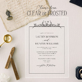 Monografische Hochzeit der Schwarz-weißen Blumenbr Acryleinladungen