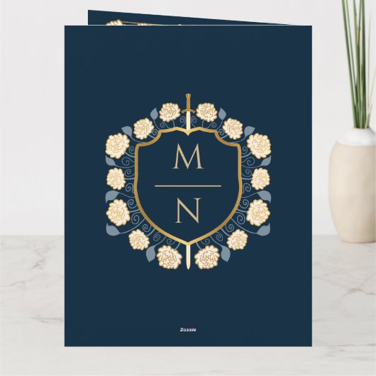 Monografische Hochzeit der Schwertschild Dankeskarte (Rückseite)