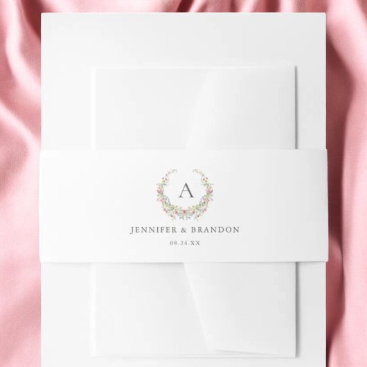 Monografische Hochzeit der Wildblume Einladungsbanderole