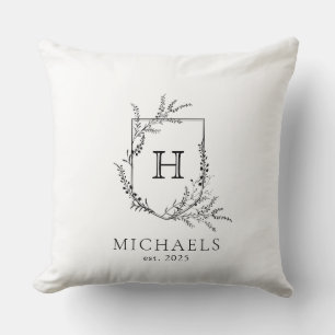 Monografische Hochzeit des formalen Wappen Kissen
