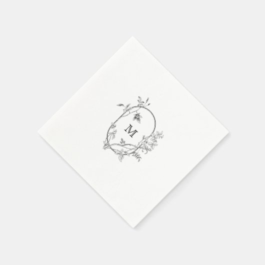 Monografische Hochzeit des formalen Wappen Serviette (Ecke)