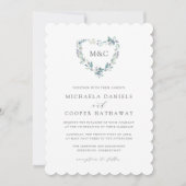 Monografische Hochzeit des Gebirgswassers Einladung (Vorderseite)