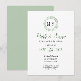 Monografische Hochzeit des grünen Kranzes Einladung