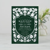 Monografische Hochzeit des grünen Schwertschilds Folieneinladung (Stehend vorne)