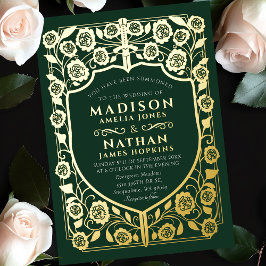 Monografische Hochzeit des grünen Schwertschilds Folieneinladung
