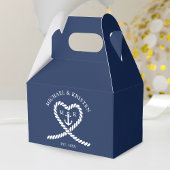 Monografische Hochzeit des Nautic Blue Rope Heart Geschenkschachtel