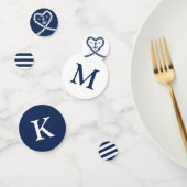 Monografische Hochzeit des Nautic Blue Rope Heart  Konfetti (Gruppe)