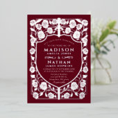 Monografische Hochzeit des Roten Schwertschilds Folieneinladung (Stehend vorne)