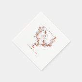 Monografische Hochzeit des rustikalen Wappen Serviette (Ecke)