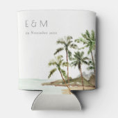 Monografische Hochzeit des tropischen Palmen Trees Dosenkühler (Rückseite)