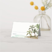 Monografische Hochzeit des tropischen Palmen Trees Platzkarte (Rückseite)