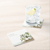 Monografische Hochzeit des tropischen Palmen Trees Rechteckiger Pappuntersetzer (Vor Ort)