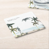 Monografische Hochzeit des tropischen Palmen Trees Rechteckiger Pappuntersetzer (angewinkelt)