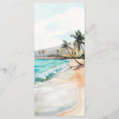 Monografische Hochzeit des tropischen Strands am M Menükarte (Rückseite)