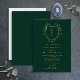 Monografische Hochzeit des Wappen Classic Green Wi Folieneinladung