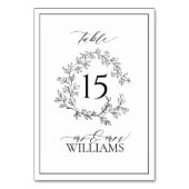 Monografische Hochzeit des Wappen Tischnummer (Rückseite)