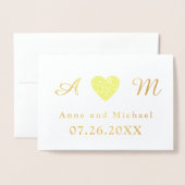 Monografische Hochzeit Folienkarte (Vorderseite mit Umschlag)