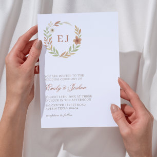 Monografische Hochzeit im Herbst Einladung