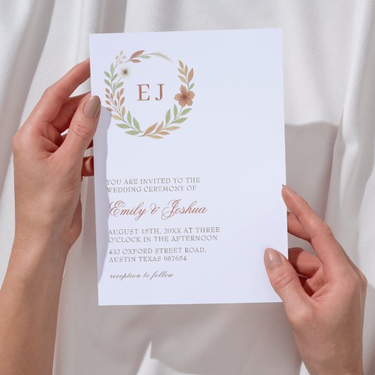 Monografische Hochzeit im Herbst Einladung
