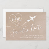 Monografische Hochzeit in Urlaubsort Save The Date (Vorne/Hinten)