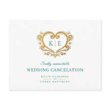 Monografische Hochzeit Stornierung Gold grün