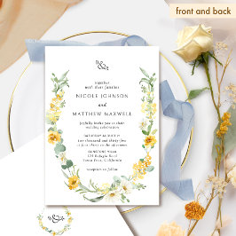 Monografische Hochzeit von Chic Yellow and White F Einladung