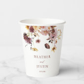 Monografische Hochzeit von Rustikal Fall Pappbecher (Rückseite)