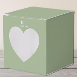 Monografische Hochzeit von Sage Green & White Geschenkschachtel