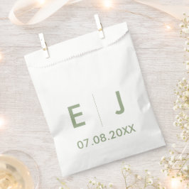 Monografische Hochzeit von Sage Green & White Geschenktütchen