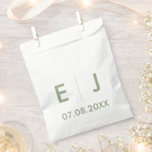 Monografische Hochzeit von Sage Green & White Geschenktütchen