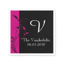 Monografische Hochzeit von Schwarz-Rosa