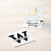 Monografische Hochzeit von Schwarz und Weiß Rechteckiger Pappuntersetzer (Vor Ort)