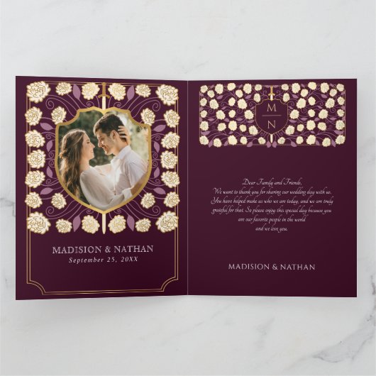 Monografische Hochzeit von Sword & Shield Dankeskarte (Innenseite)