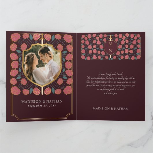 Monografische Hochzeit von Sword & Shield Dankeskarte (Innenseite)