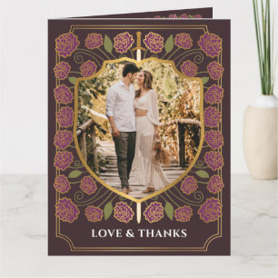 Monografische Hochzeit von Sword & Shield Dankeskarte