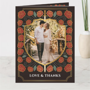 Monografische Hochzeit von Sword & Shield Dankeskarte