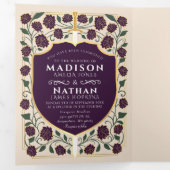 Monografische Hochzeit von Sword & Shield Dreifach Gefaltete Einladung (Innen Erste Seite)